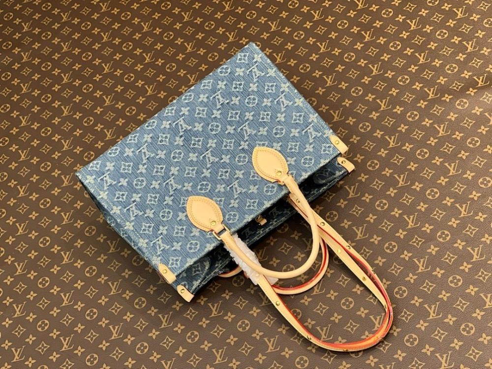 Classic Italian-Inspired Denim Shoulder Bag