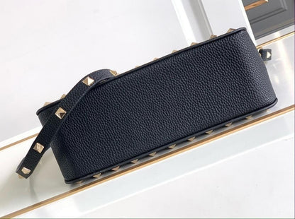Modern Italian-Inspired Studded Leather Crossbody Bag