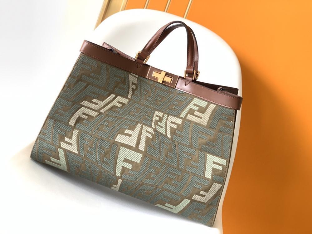 Embroidered Leather Tote Bag