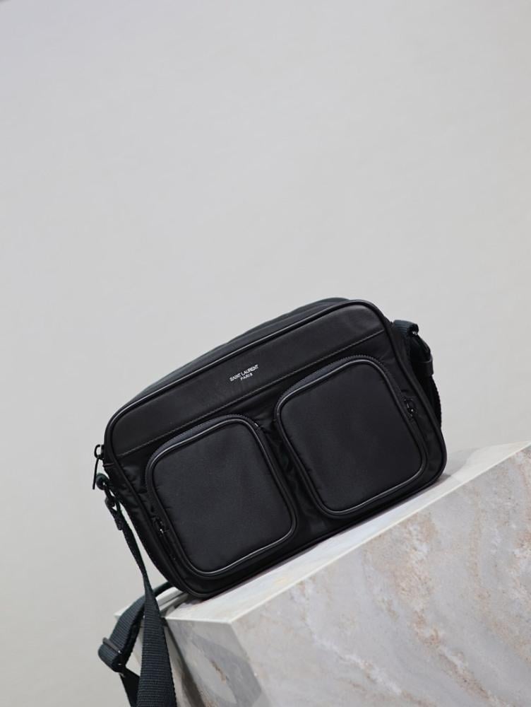 Italian-Inspired Elegant Black Nylon Shoulder Bag