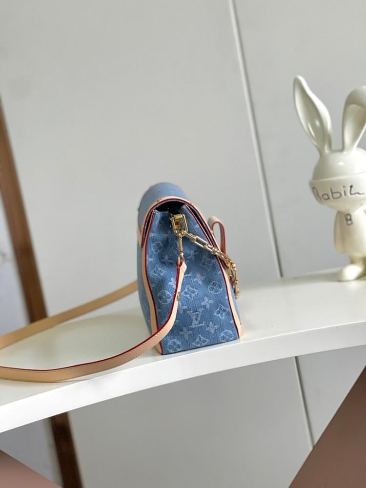 Dauphine Woven Denim Top Handle Bag