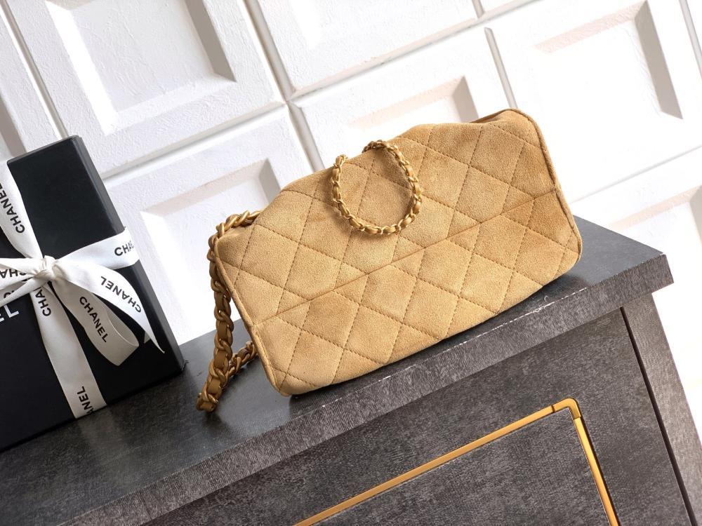 Gold Leather Bucket Bag