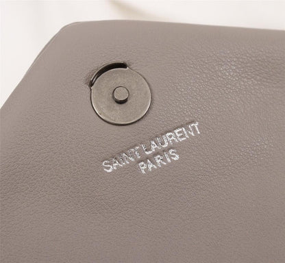Modern Italian-Inspired Silver Leather Shoulder Bag