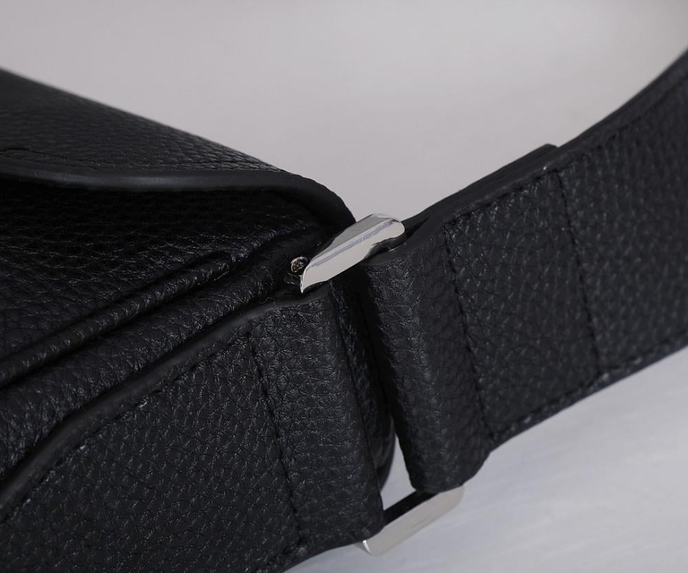 Modern Black Printed Calfskin Shoulder Bag – Limited Edition
