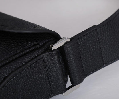 Modern Black Printed Calfskin Shoulder Bag – Limited Edition