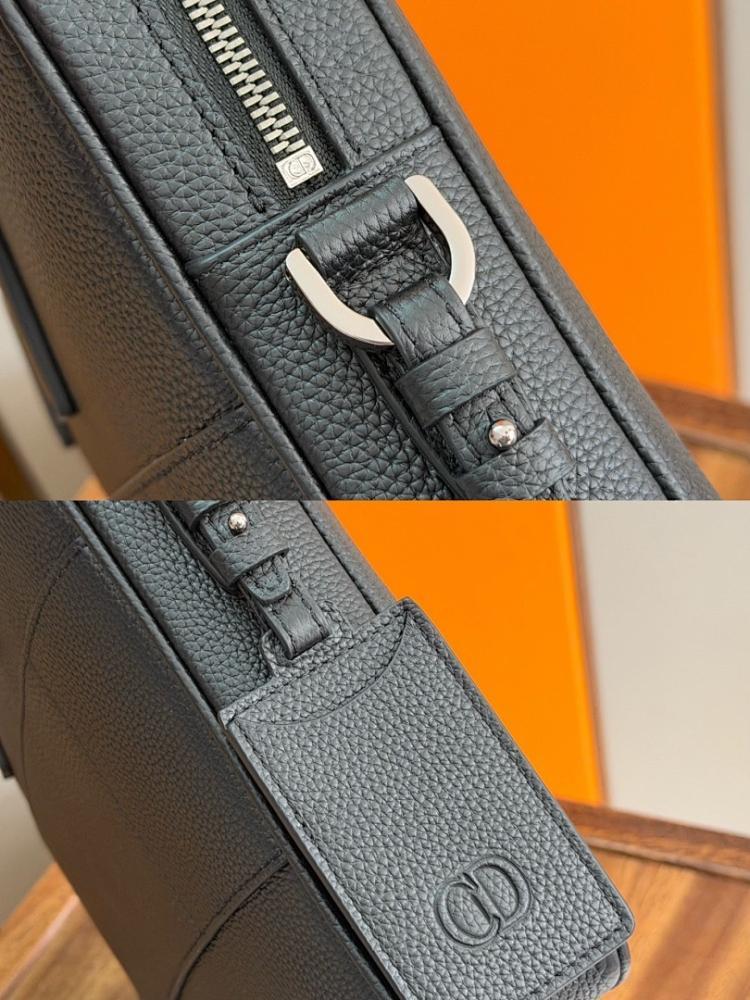 Modern Italian-Inspired Black Leather Crossbody Bag
