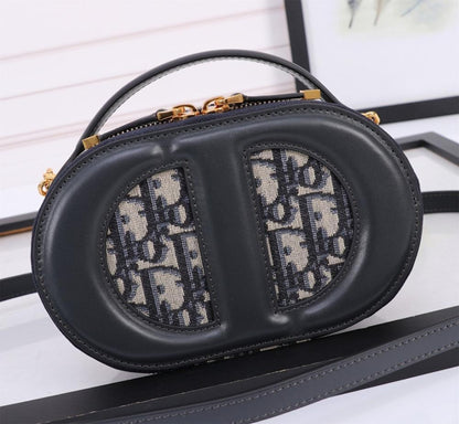 Modern Elegant Black Calfskin Shoulder Bag
