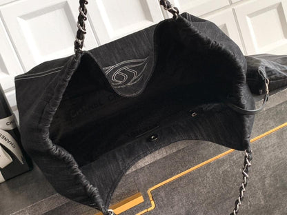 Embroidered Denim Tote Bag
