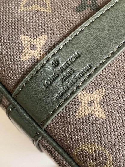 Keepall Gold Monogram Leather Travel Bag