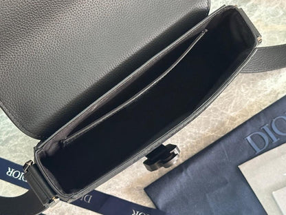 Italian-Inspired Elegant Black Calfskin Shoulder Bag
