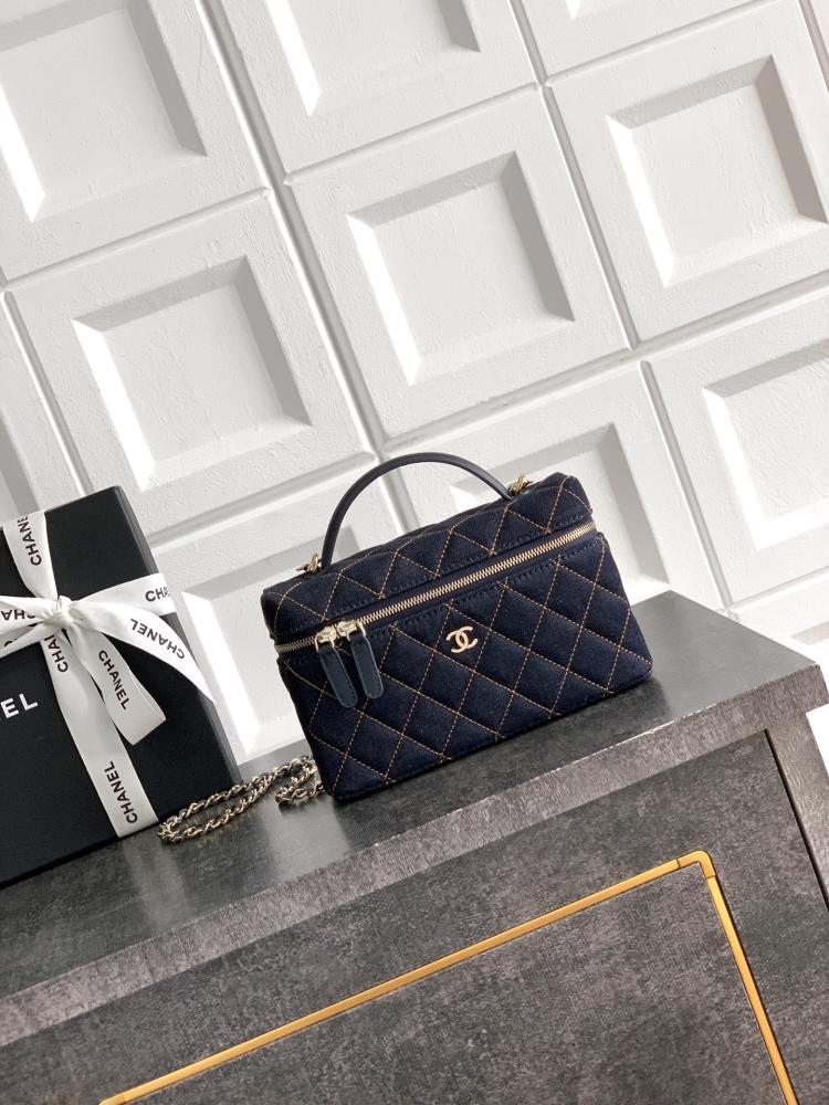Embroidered Denim Shoulder Bag