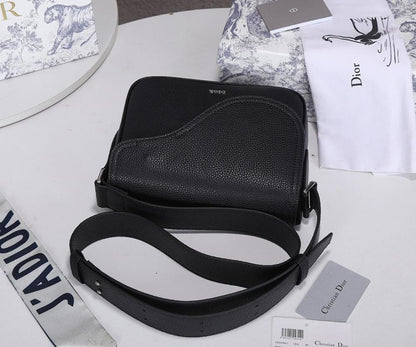 Modern Black Printed Calfskin Shoulder Bag – Limited Edition