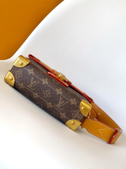 Modern Elegant Monogram Leather Shoulder Bag