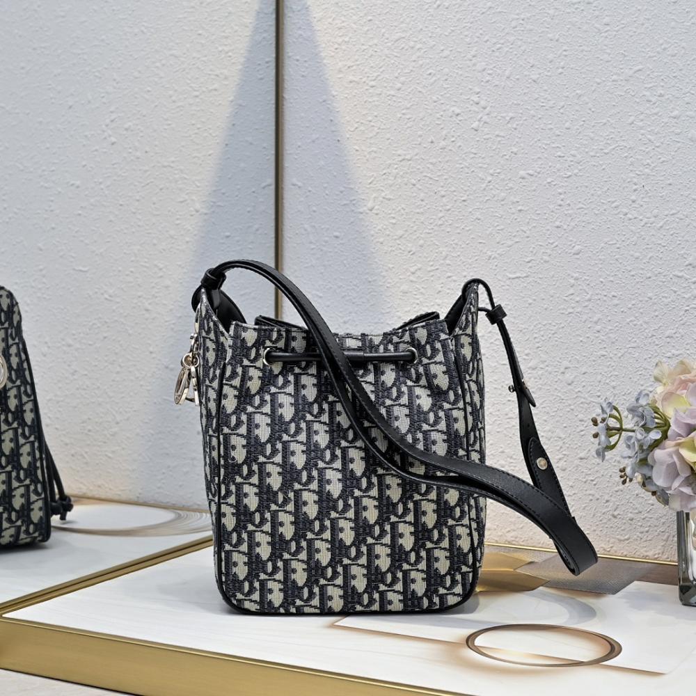 Elegant Gold Embroidered Lambskin Bucket Bag – Special Edition