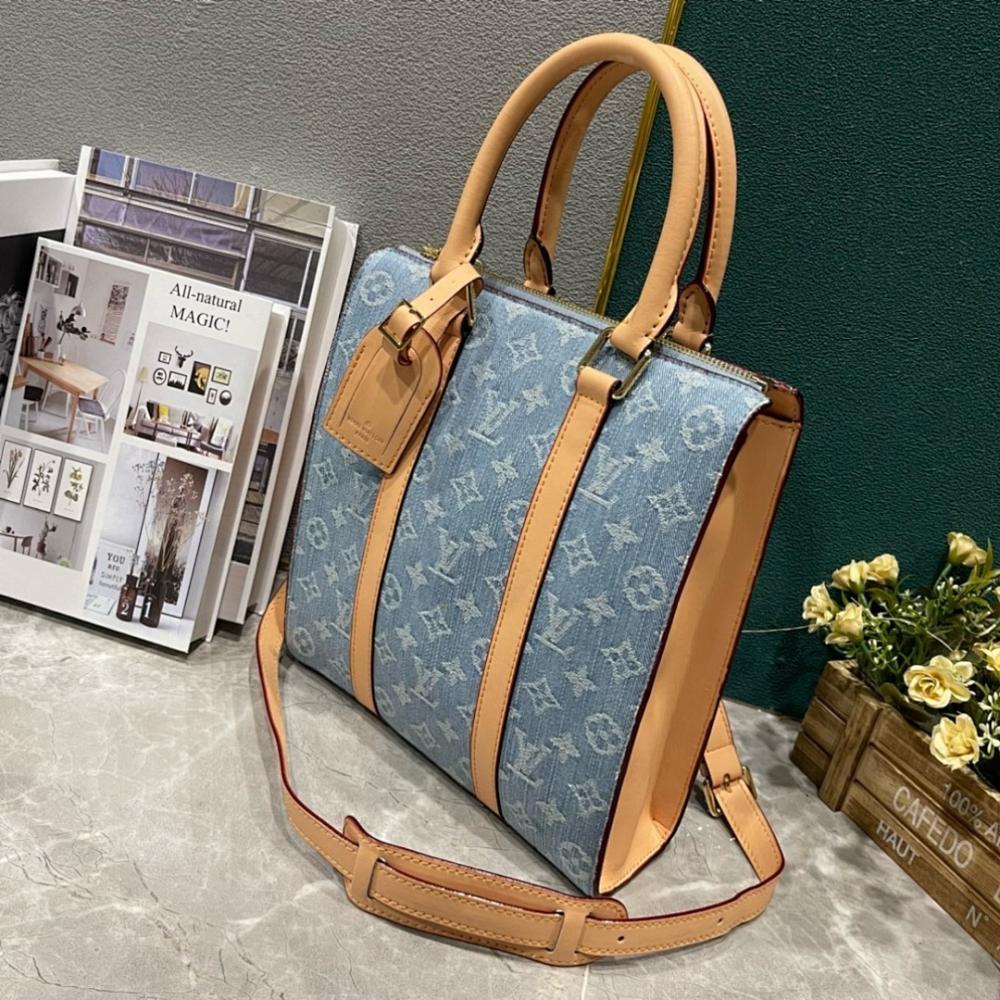 Modern Luxury Blue Woven Denim Shoulder Bag