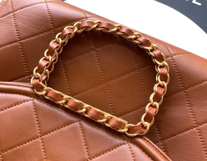 Classic Studded Leather Top Handle Bag