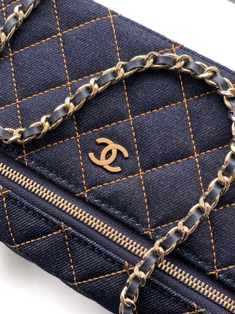 Embroidered Denim Shoulder Bag