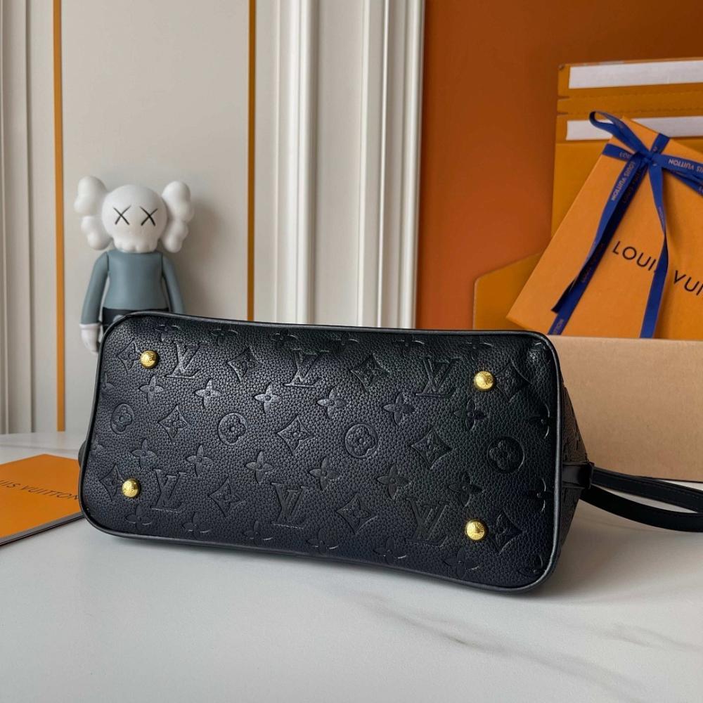 Alma Gold Monogram Leather Bucket Bag