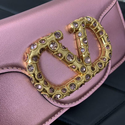 Crystal-Embellished Calfskin Wallet