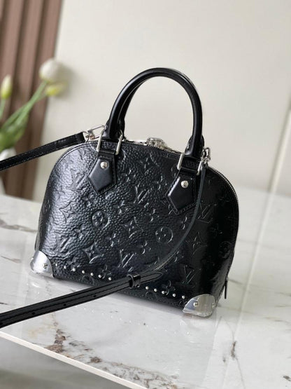Alma Monogram Leather Crossbody Bag