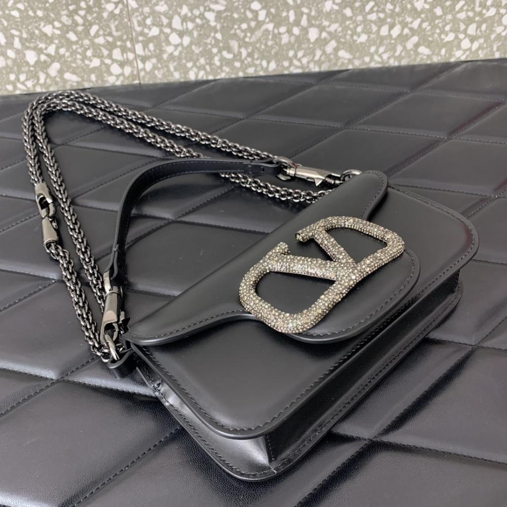 Crystal-Embellished Calfskin Top Handle Bag
