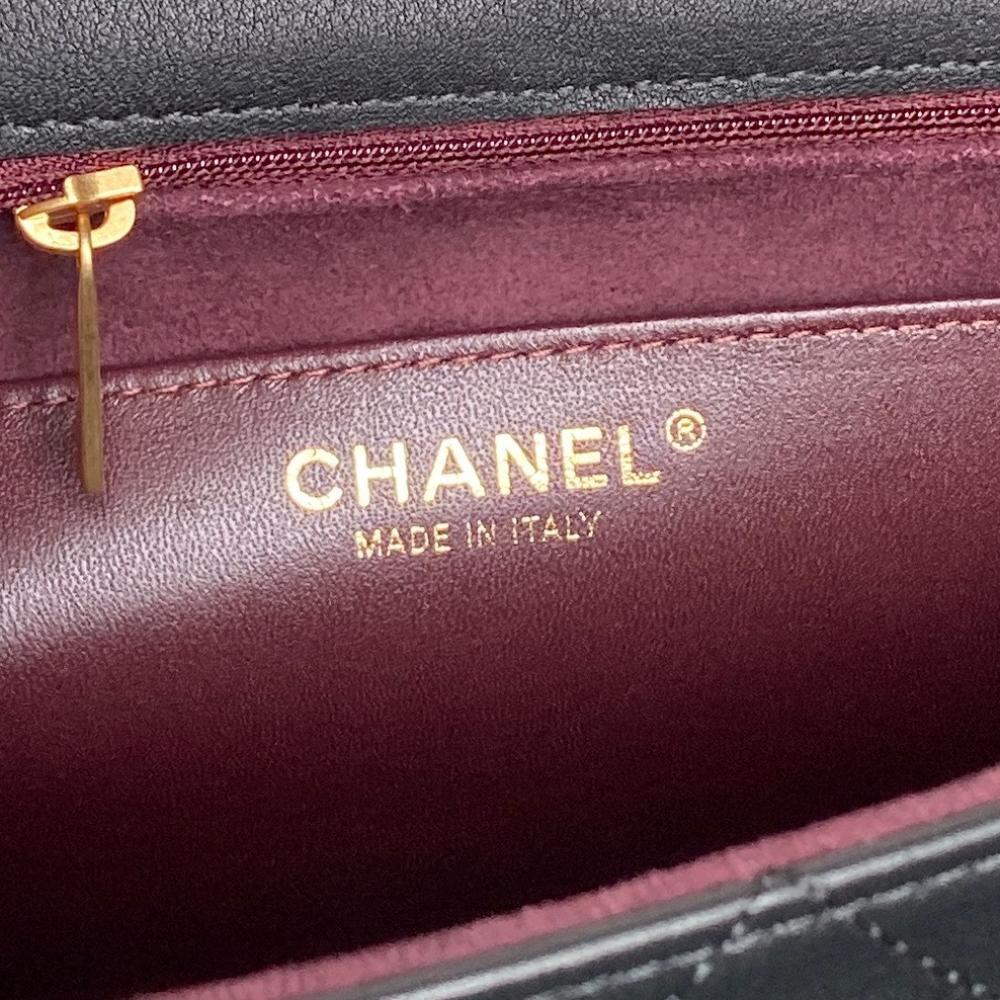 Gold Calfskin Top Handle Bag
