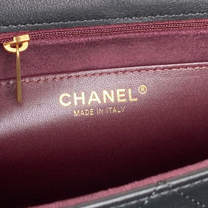 Gold Calfskin Top Handle Bag