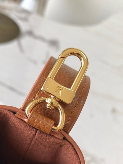 Classic Italian-Inspired Monogram Leather Shoulder Bag