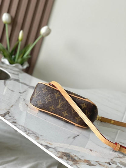 Elegant Monogram Leather Top Handle Bag – Limited Edition