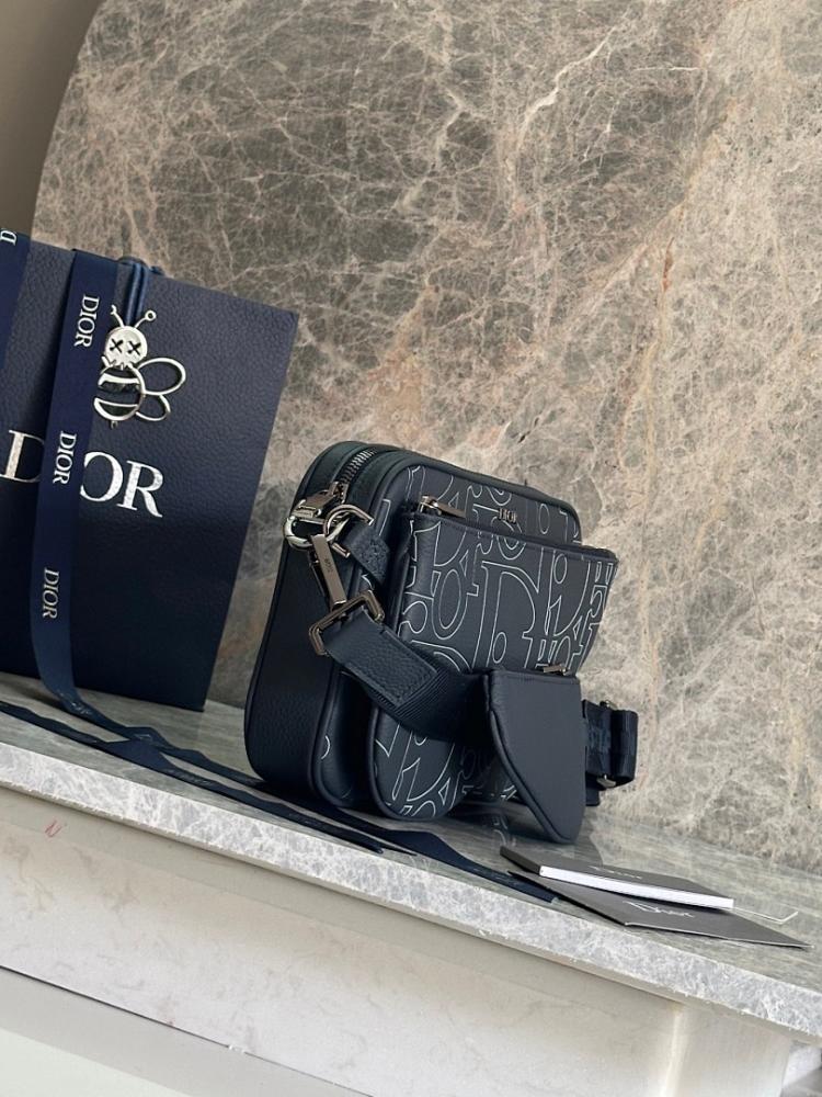 Luxury Elegant Blue Leather Shoulder Bag