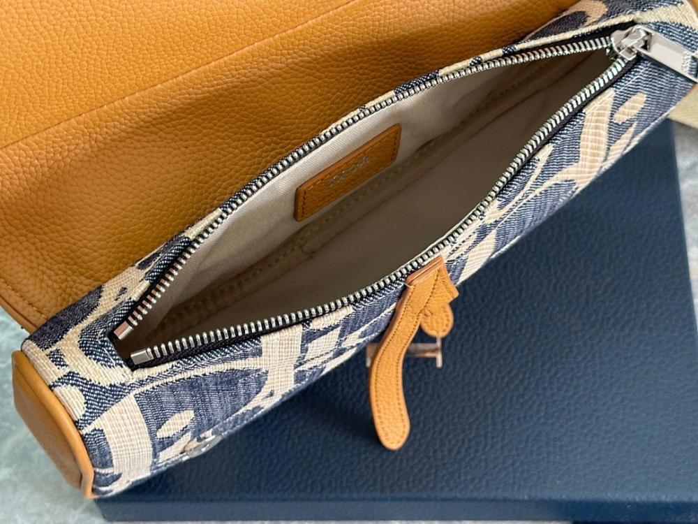Modern Stylish Brown Embroidered Calfskin Crossbody Bag