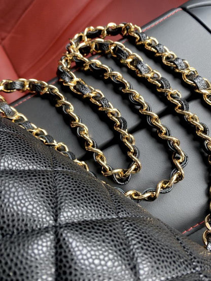 Gold Leather Top Handle Bag