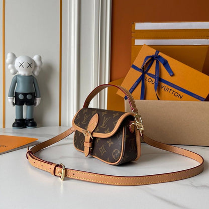 Diane Monogram Calfskin Shoulder Bag