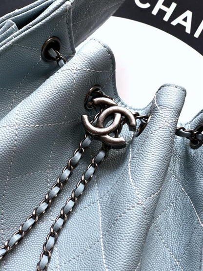 Gold Leather Bucket Bag