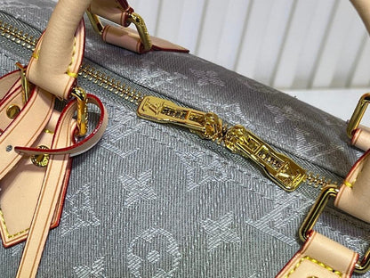 Modern Luxury Denim Top Handle Bag