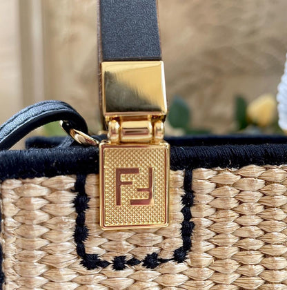 Embroidered Top Handle Bag