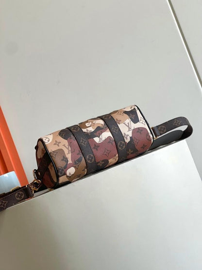 Modern Italian-Inspired Embroidered Leather Shoulder Bag