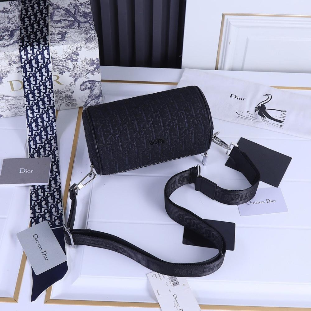 Modern Black Printed Calfskin Shoulder Bag – Special Edition