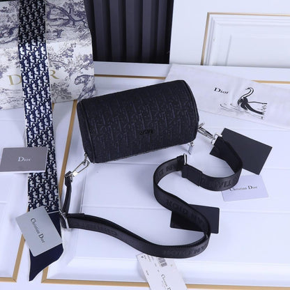 Modern Black Printed Calfskin Shoulder Bag – Special Edition
