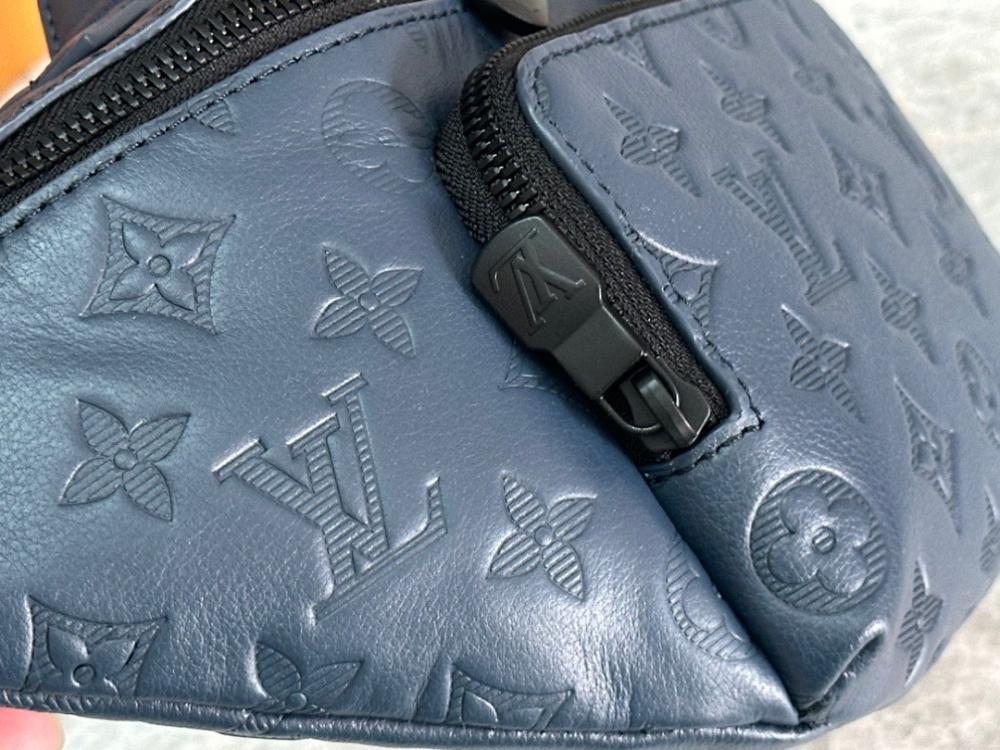 Modern Italian-Inspired Monogram Leather Shoulder Bag