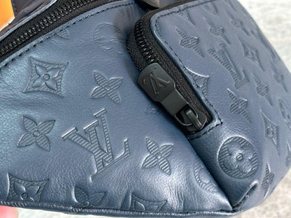 Modern Italian-Inspired Monogram Leather Shoulder Bag