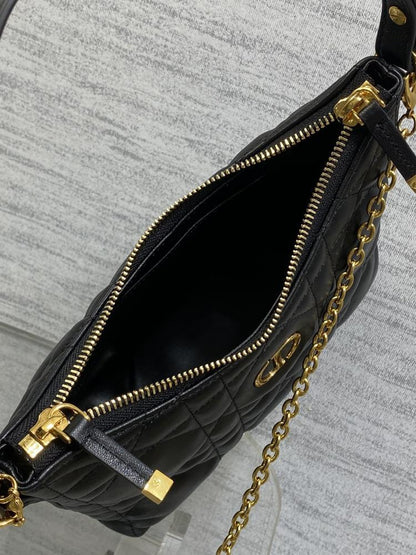 Embroidered Lambskin Shoulder Bag