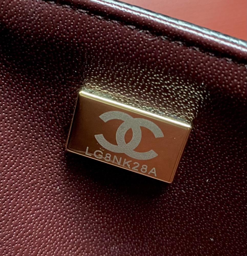Gold Leather Top Handle Bag