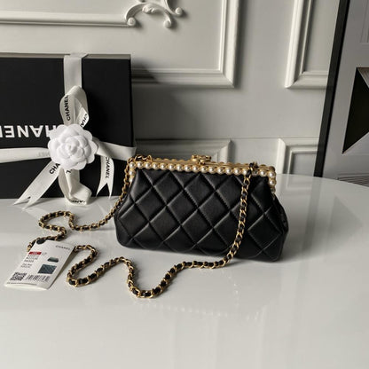 Gold Studded Leather Top Handle Bag