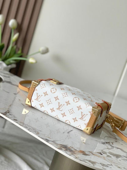 Modern Refined Monogram Leather Shoulder Bag