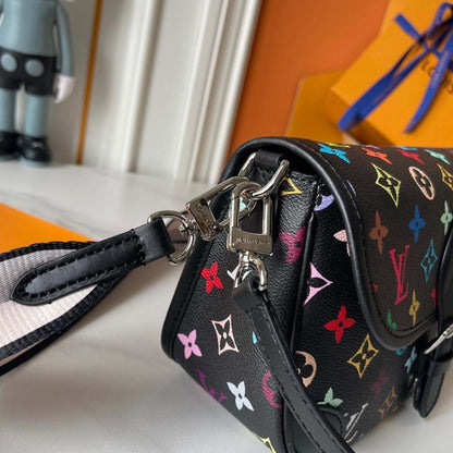 Diane Embroidered Leather Shoulder Bag