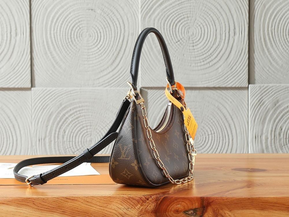 Italian-Inspired Elegant Monogram Leather Shoulder Bag