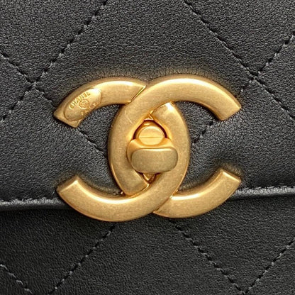 Gold Calfskin Top Handle Bag