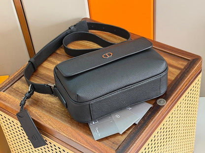 Luxury Refined Black Leather Top Handle Bag