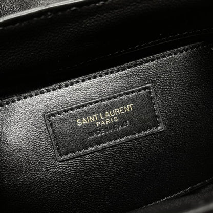 Embroidered Leather Top Handle Bag